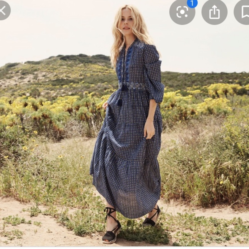 Dôen Prem in Navy Block Print